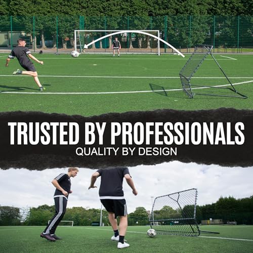 QuickPlay Pro Soccer Rebounder Net (2 Sizes) - Ball Rebounder Soccer Net, Heavy Duty, Adjustable Angle, with Galvanized Steel Frame & Rubber Feet, Soccer Training Equipment for Grass, Turf & Indoors - style: 5x5'