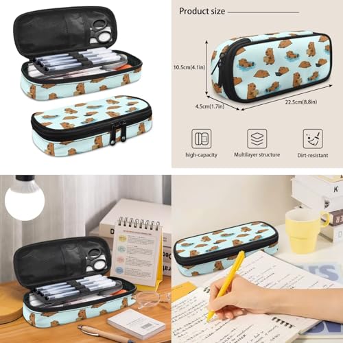 Capybara Backpack for Girls 8-10 Kids Backpack for School Girls Bookbag with Lunch Box Water Bottle Pouch Pencil Case 4PCS Set Teen Backpacks for Primary Elementary School Supplies - color: Capybara