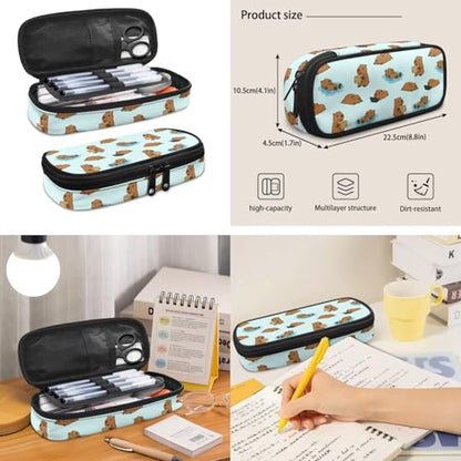 Capybara Backpack for Girls 8-10 Kids Backpack for School Girls Bookbag with Lunch Box Water Bottle Pouch Pencil Case 4PCS Set Teen Backpacks for Primary Elementary School Supplies - color: Capybara