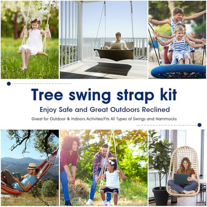 Safe Tree Swing Straps Hanging Kit with Two Alloy Carabiners 2,200lb Breaking Strength Easy and Fast Installation Swings or Hammocks (10ft) - size: 10ft
