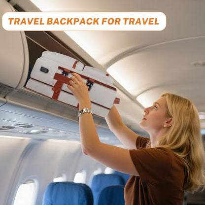 Expandable Travel Backpack Women Men with USB Charging Port, 15.6 Inch Laptop Backpack Waterproof Carry on Flight Approved for Travel Work Hiking College, Beige - color: Beige