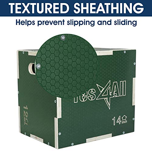 Yes4All 3 in 1 Non-Slip Wooden Plyo Box, Step Up Box for Workout, Plyometric Jump Box for Skipping, Jumping, Lunges, Squats, Dips - style: 30 x 24 x 20"