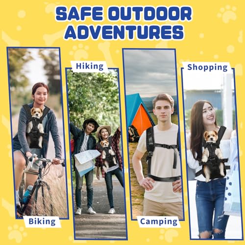 Dog Backpack Carrier, Legs-Out Front Carrier for Small Medium Dogs, Adjustable Breathable Front Carrier for Hiking, Cycling, Travel - size: Large (Back:15-20 in,Chest:23-30 in)