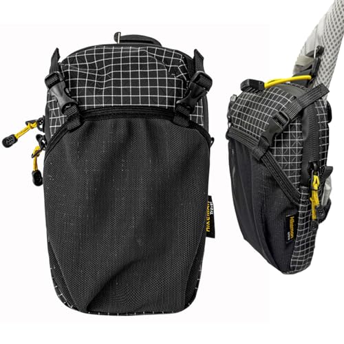 Backpack Shoulder Strap Pouch - Waterproof Strap Pack Phone Pouch, Backpack Strap Pocket Attachment Bag, Small Crossbody Bag Waist Pack for Sports Hiking Camping - color: Black