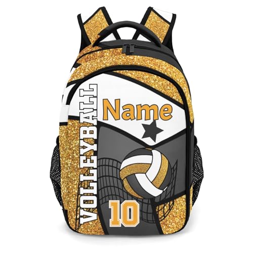 Volleyball Gold Print Shoulders Bag Backpacks Casual Daypacks for Women Men Sports Party - color: Muilti 3