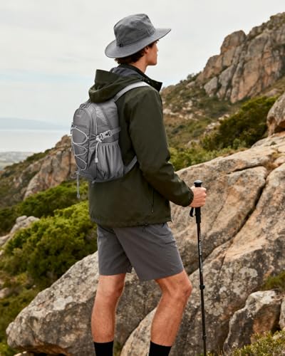 WATERFLY Small Lightweight Packable Backpack: 15L Mini Ultra Light Foldable Travel Daypack with Breathable Shoulder Strap Outdoor Hiking Camping Day Pack for Women Men Gray - color: Grey