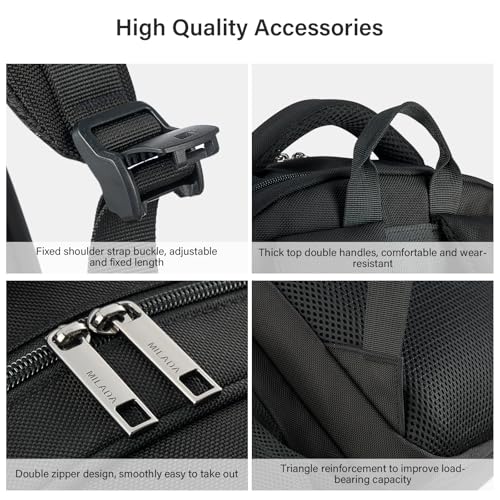 MILADA Travel Backpack For Men Laptop Backpack Women Business Carry On Backpack Airline Approved Fits 16.5 Inch Laptop Bag Work Backpack, Black - color: Black