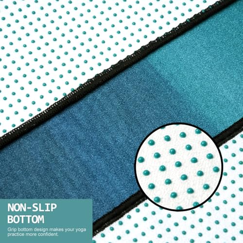 Eunzel Hot Yoga Towel, Non Slip Yoga Mat Towel Sweat Absorbent Printed Yoga Towel with Grip Dots for Hot Yoga, Pilates and Workout 72"x 24", Teal Flow - color: Teal Flow