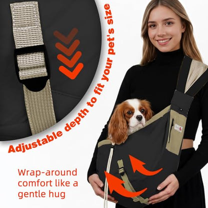 Dog Carrier Sling, Dog Carriers for Small Dogs Up to 20lbs, Black - color: Black