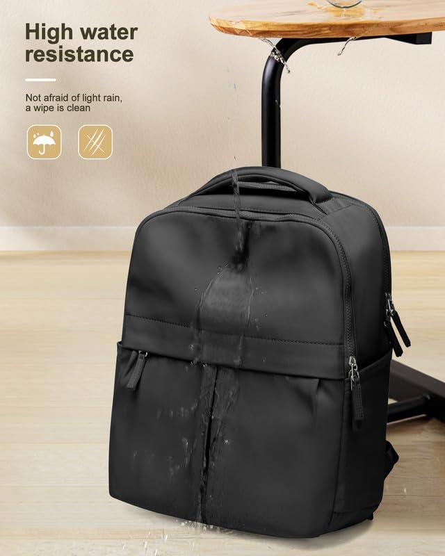 Black Laptop Work Backpack for Women - 15.6 Inch Laptop Compartment, Lightweight Waterproof Large Travel Backpack for College, Nurse & Teacher - color: Model a Black