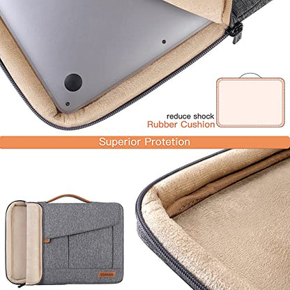 DOMISO 15-15.6 Inch Laptop Sleeve Bag Water Resistant Briefcase Messenger Shoulder Bag for ThinkPad L580/16 MacBook Pro/IdeaPad 320/Dell XPS 15/HP Envy x360/ASUS ROG Zephyrus/Acer Chromebook,Grey - color: Grey, size: 15 - 15.6 Inch