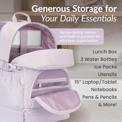 Bentgo 2-in-1 Adult Backpack & Insulated Lunch Bag - color: Lavender