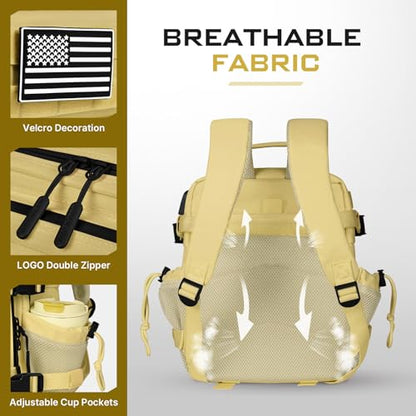 Boomistry 15L Mini Tactical Backpack Small Tactical Backpack for Women, Military Molle Backpack for Gym, Daily (Khaki) - color: Khaki-15l