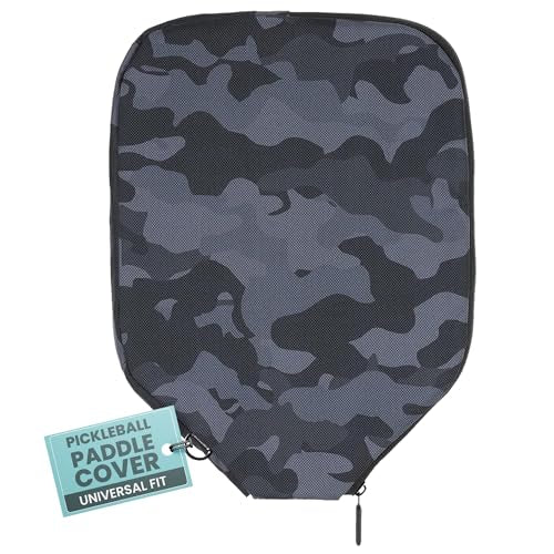 Palms-O-Aces Pickleball Paddle Cover | Canvas Padded Pickleball Paddles Sleeve with Zipper | Lightweight Protective Paddle Case for Standard Paddles | Paddle Cover Accessory - color: Dark Camo, size: Standard - 11.5" x 8.5"