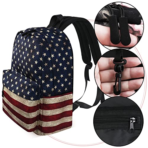 Travel Backpack for Men and Women,Classic Mini Backpack,Hiking, Lightweight Casual College Bookbag Daily Bag Daypack for Travel,Work,Gym (Flag) - color: Stars Stripes