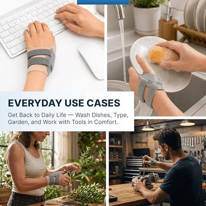 SALOI 3-in-1 CMC Thumb Brace Kit with Finger Strengthener & Thumb Sleeve – Spica Splint for Arthritis, De Quervain's, Trigger Thumb & Basal Joint Support – Adjustable Stabilizer with Grip Trainer for Hand Rehab. - size: Medium