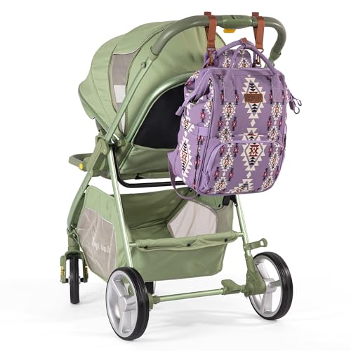 Montana West Wrangler Diaper Bag Backpack Aztec Callie Bag Travel Backpack Purses Western Multi-Function Baby Bags for Mom - color: Purple
