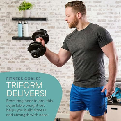 LifePro Adjustable Dumbbells Set – Quick-Adjust Space-Saving Weights with Anti-Slip Handle for Home Gym Strength Training - color: 43lb Single 3in1