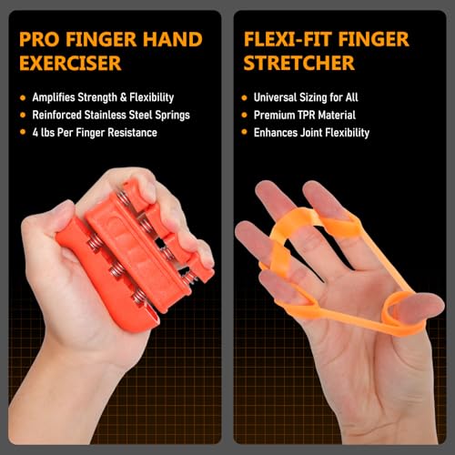 JKSHMYT Grip Strength Trainer Kits (5 Pack), Adjustable Resistance Forearm Strengthener, Hand Gripper Strengthener for Muscle Building - color: Orange