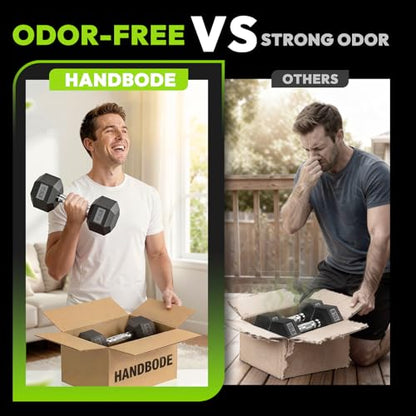 HANDBODE Rubber Coated Hex Dumbbell Set with A-Frame Rack, 100 lb - 600 lb Multiple Options Weight, Hexagon Non-Rolling Shape, Ergonomic Knurled Handle, Home Gym Equipment for Strength Training - style: 550 lb (45, 50, 55, 60, 65 lb) X 2 & Rack