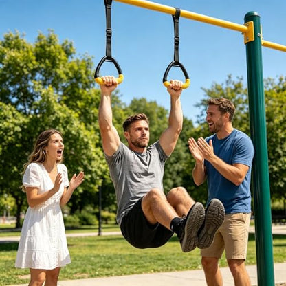 Gymnastics Rings | Exercise Strength Training Equipment,Exercise Rings Adjustable Straps,for Fitness Strength Training Home Outdoor Garage Park School Adult Men - color: Style B