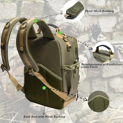 NICGID Tactical Military Backpack Large Daypack Molle Army Assault Pack Bug Out Bag Water Resistant Travel Fishing Hiking Trekking Rucksack - color: Army Green-059, size: 14.1 inch