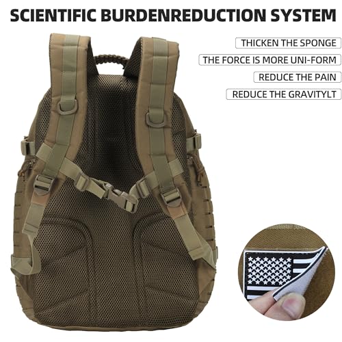 30L Hiking Backpack Lightweight Outdoor Daypack Camping Backpack Outdoor Travel Daypack Day Pack for Man Woman (Khaki) - color: Khaki
