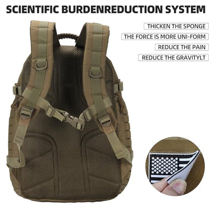 30L Hiking Backpack Lightweight Outdoor Daypack Camping Backpack Outdoor Travel Daypack Day Pack for Man Woman (Khaki) - color: Khaki