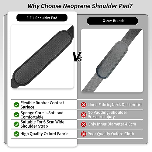 FIEIL 2 Pack Non-Slip Shoulder Strap Pad, Waterproof Air Cushion Shoulder Relief Pad, for Shoulder Bags, Guitar Strap, Detachable Shoulder Strap Pad Pads Help Relieve Shoulder Pain(Neoprene) - size: 2 Pack Neoprene