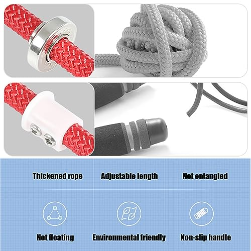16 FT Long Jump Rope for Kids Adults,Double Dutch Jump Rope,Adjustable Skipping Ropes with High-strength Nylon Braided Rope Core,360°Rotation Not Entangled,Long Enough for 2-4 Jumpers.