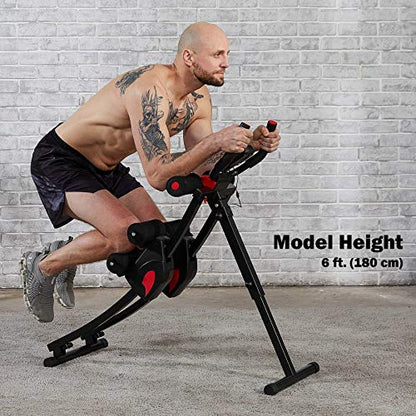 ZELUS Ab Machine for Home Gym, Core Strength Training Equipment for Home Fitness, Ab Crunch Coaster with 4 Intensities and Digital Display, Foldable Core Trainer for Abdominal - style: Ab Crunch