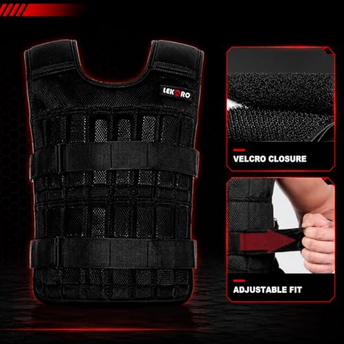 Weighted Vest Set 44LB for Men & Women, Adjustable Workout Weight Vest with Steel Plates, Weighted Training Vest with Wrist Weights and Ankle Weights for Strength Training, HIIT, Rucking & Cardio - color: Adjustable Weighted Vest 22LB