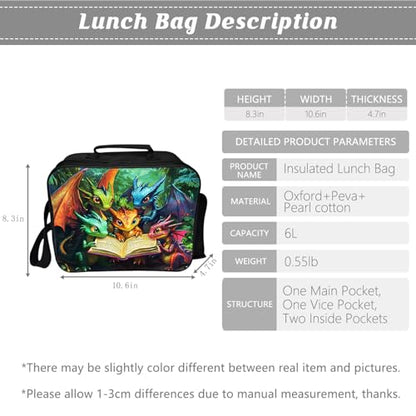 Dragon Backpack Kids Bookbag 16inch Schoolbag With Lunch Box Bag And Pencil Case Set For Boys Girls - color: Dragon