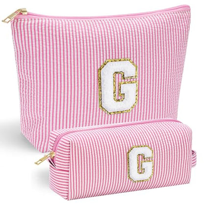 YOOLIFE Unique Makeup Bag - Pink Cosmetic Travel Toiletry Bag for Women, Sister, Girlfriend, Friend Gifts - color: Pink, style: G