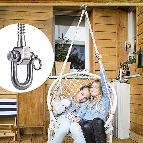 SELEWARE 2 Pack Swing Hangers Swing Set Hooks Stainless Steel Hammock Hooks for Porch Swing, Hammock Chair, Heavy Bag, Yoga Silk, Suspension Straps, Gymnastics Rings - color: Stainless 2 Pack Swing Hooks
