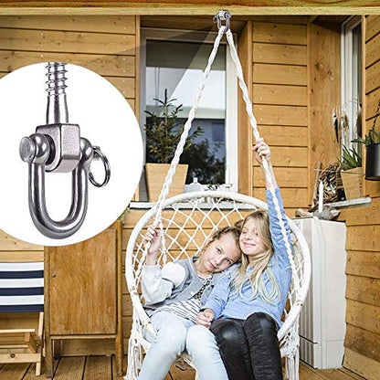 SELEWARE 2 Pack Swing Hangers Swing Set Hooks Stainless Steel Hammock Hooks for Porch Swing, Hammock Chair, Heavy Bag, Yoga Silk, Suspension Straps, Gymnastics Rings - color: Stainless 2 Pack Swing Hooks