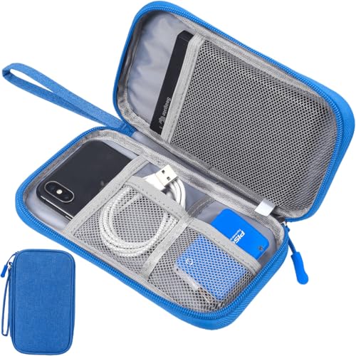 CAAORDKSO Travel Cord Organizer - Electronics Organizer Case, Cable Organizer Bag Pouch Waterproof Portable Accessories Case for Cord, Charger, Phone, Power Bank, Earphone (Blue) - color: Blue