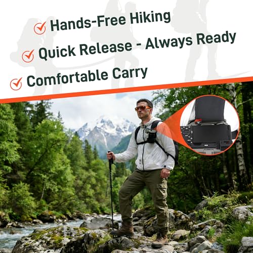 Camera Backpack Clip with Arca-Style Quick Release and Anti-Drop Dual-Lock, Max Load 66 lb Aluminum Clip for Mirrorless/DSLR Cameras, Hands-Free for Hiking Travel and Street Photography - color: Gray