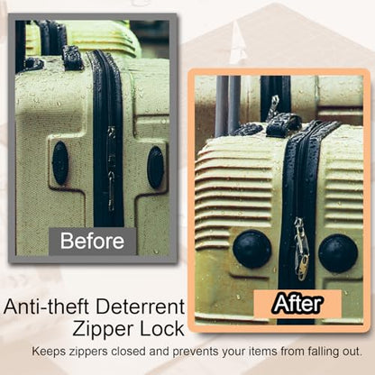 6Pcs Double Opening Lock Zipper Pull Replacement Clips, Small Carabiner Clips, Zipper Locks Anti Theft Deterrent for Bag Luggage Pickpocket Backpack Purse Travel Suitcase (Silver) - color: 6pcs Silver