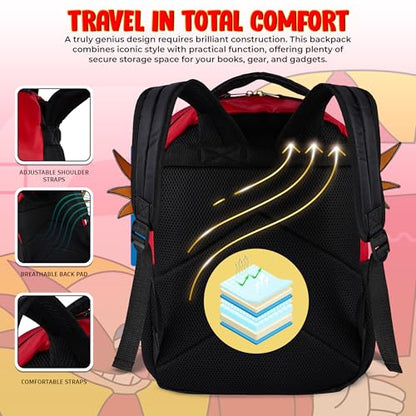 AI ACCESSORY INNOVATIONS Sonic The Hedgehog Backpack for Boys & Girls, Dr. Eggman Big Face 16 Inch Schoolbag with Dr. Eggman Rubber Molded Dangle - style: Dr. Eggman