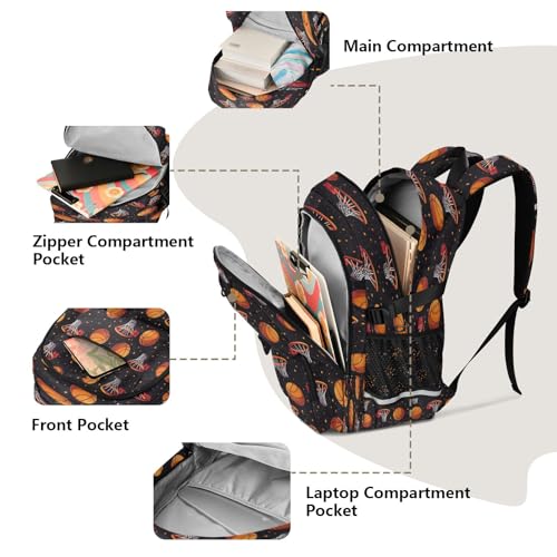 Bolaz Basketball Hoop Travel Backpack 14 Inch Laptop Computer Bag Sturdy School Bag College Bookbag