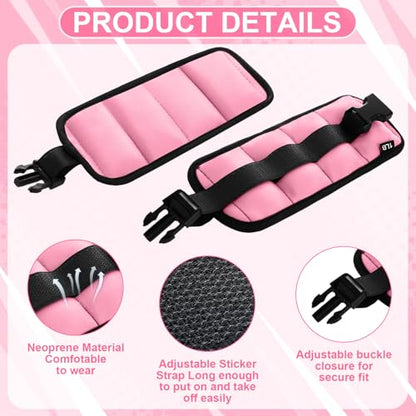 Hollowfly Water Aerobics Set, 4 Piece Pool Exercise Kit (2 Aquatic Dumbbells + 2 Ankle/wrist Weights), EVA Foam, Low-impact Workout - color: Pink, size: 1lb