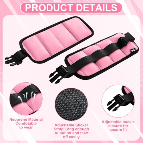 Hollowfly Water Aerobics Set, 4 Piece Pool Exercise Kit (2 Aquatic Dumbbells + 2 Ankle/wrist Weights), EVA Foam, Low-impact Workout - color: Pink, size: 1lb