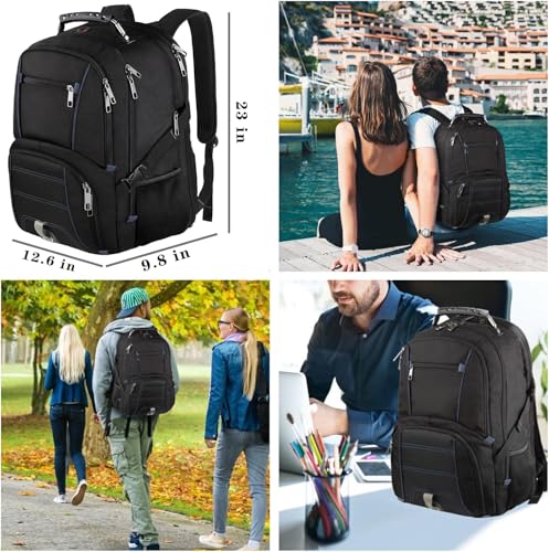 Extra Large 50L Travel Laptop Backpack, Computer bag Backbag, TSA Friendly Durable Big RFID Heavy Duty Business Tech Backpack Fits 17 Inch Laptops for Men Women - color: Blue