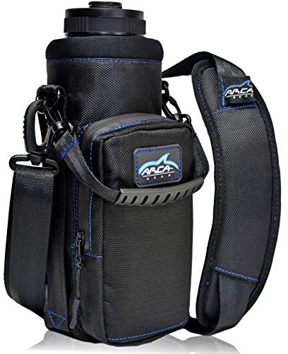 Arca Gear 40 oz Hydro Carrier - Insulated Water Bottle Sling w/Carry Handle, Shoulder Strap, Wallet and Two Pouches - The Perfect Flask Accessory - Black - color: Black