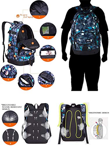 rickyh style School Backpack Travel Bag for Men & Women Lightweight College Back Pack with Laptop Compartmen - color: 04graffiti Blue