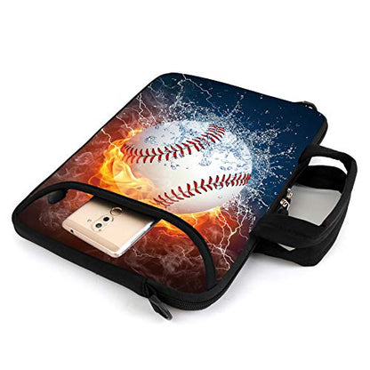 AMARY 15.4" 15.6" laptop sleeve chromebook case adjustable shoulder strap with handle accessory pocket for men women (Baseball) - color: Baseball