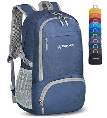 ZOMAKE Lightweight Packable Backpack 30L, Foldable Travel Hiking Daypack - color: B-navy Blue
