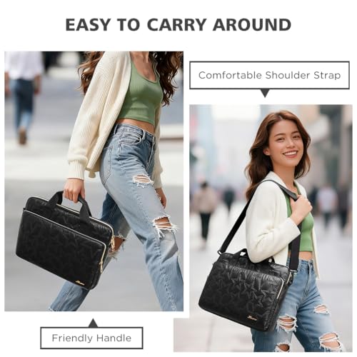 KIZUNA Laptop Sleeve Case 17 Inch Computer Shoulder Bag for 17.3" Lenovo ThinkBook Plus/IdeaPad 3i Gen7/ASUS Vivobook/ZenBook Pro/LG gram/MSI 17/Dell XPS/HP ENVY - color: Black-star, size: 17 Inch