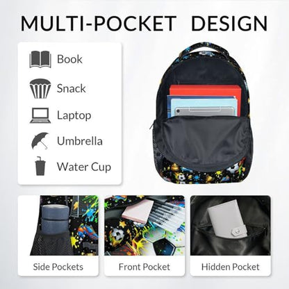 Soccer Backpack for Boys, Personalized Kids Soccer Bookbag with Custom Name - 17" Sports School Bag for Elementary Kindergarten - color: Green